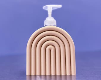 Soporte para jabón líquido acanalado y estriado estilo arcoíris japonés moderno (archivo STL, Bambu/Orca 3MF)