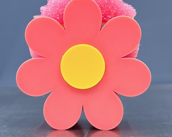 Daisy Sponge Holder 3D Print File, Spring Kitchen Decor (STL, Bambu/Orca 3MF)