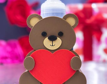 Teddy Bear Heart Soap Holder 3D Print File, Valentine's Day Decor (STL, Bambu/Orca 3MF)