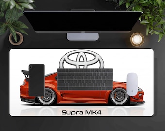 Red Toyota Supra MK4 Desk Mat | Car Racing Mousepad