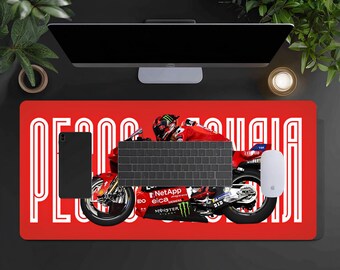 Pecco Bagnaia Ducati MotoGP Desk Mat, Racing Gaming Setup Decor