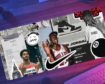 Michael Jordan Travis Scott HypeBeast Desk Mat, Gaming Mouse Pad