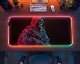 Call of Duty Commando LED Gaming Mouse Pad, RGB Desk Mat Setup Decor