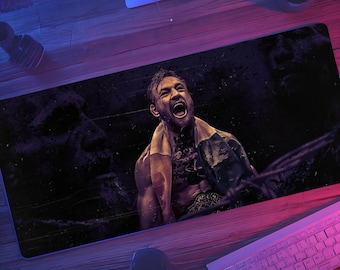 Conor McGregor UFC Themed Gaming Desk Mat, Colorful Mouse Pad Setup Decor