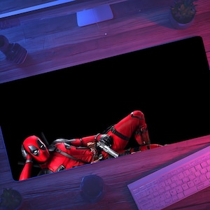 Marvel DeadPool themed Premium Mouse Pad, Colorful DeadPool Gaming Desk Mat Gaming Setup Decor