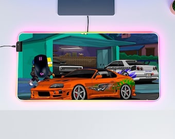 Bart Simpson Fast and Furious RGB LED Gaming Mouse Pad, Desk Mat