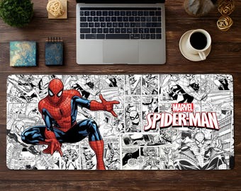 Marvel SpiderMan themed Premium Mouse Pad, Colorful SpiderMan Gaming Desk Mat Gaming Setup Decor