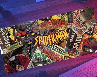 Marvel SpiderMan themed Premium Mouse Pad, Colorful SpiderMan Gaming Desk Mat Gaming Setup Decor