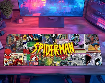 Marvel SpiderMan themed Premium Mouse Pad, Colorful SpiderMan Gaming Desk Mat Gaming Setup Decor