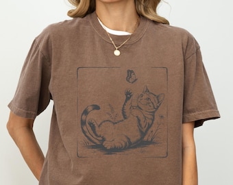 Retro Kitten Shirt: Vintage Katzen-T-Shirt, Geschenke für Katzenliebhaber, Comfort Colors®