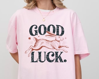 Comfort Colors® Good Luck Shirt: Rabbit Tee, Vintage Graphic T-shirt, 90s Fashion