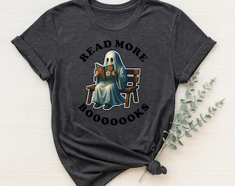 Funny Ghost Reading T-Shirt, Halloween Book Lover Shirt