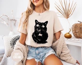 Grappig katten-T-shirt: retro vintage stijl, cadeau kattenliefhebber