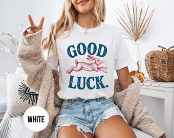 Good Luck Shirt: Rabbit Shirt, Trendy Women's Tee, Retro Vintage T-Shirt, Unisex