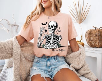 Dancing Skeleton Halloween Shirt, Spooky Season Fall Tee