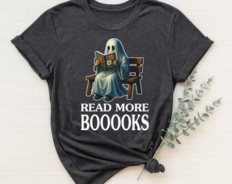 Funny Ghost Reading Shirt, Halloween Book Lover Gift