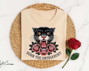 Burn The Patriarchy-shirt, feministisch protest-T-shirt, vrouwenrechten, uniseks