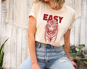 T-shirt Easy Tiger, chemise unisexe bohème rétro vintage