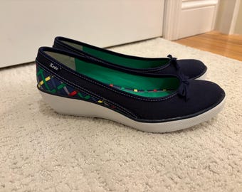 Vintage Keds Matchstick Wedge Shoes w kolorze granatowym - 8,5 M