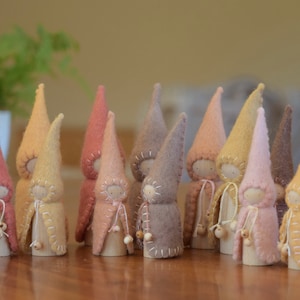 Individual Waldorf Steiner Earth-Fall-Autumn gnomes1Peg gnomes peg dolls-Waldorf/Steiner toys-Waldorf dolls felt gnomes-Seasonal table image 5