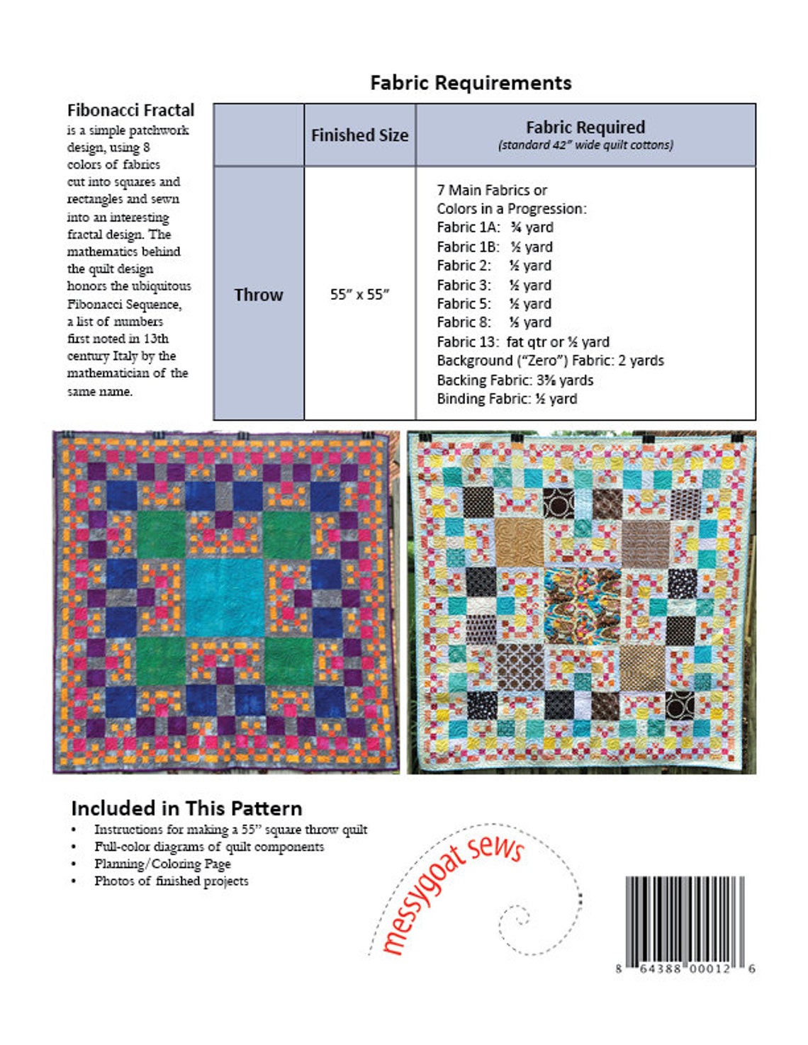 Fibonacci Fractal Quilt Pattern PDF Download - Etsy