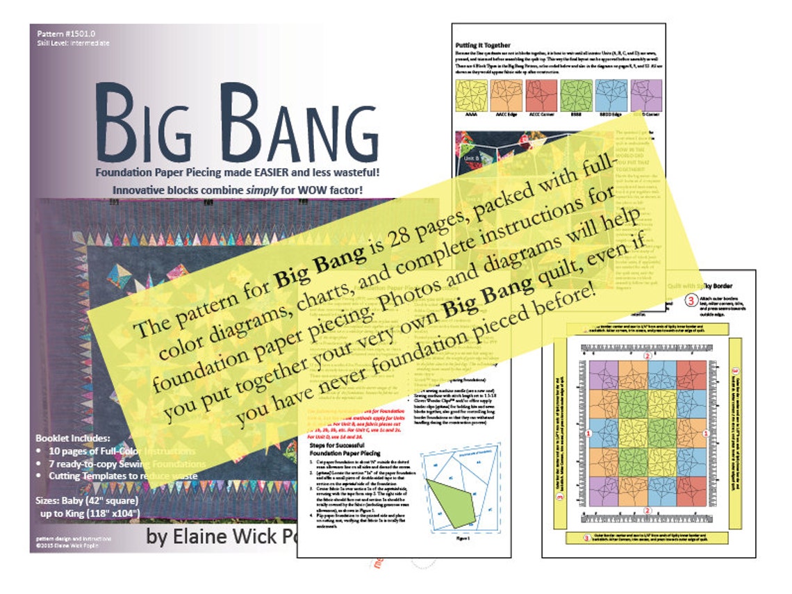Big Bang Quilt Pattern PDF Download Etsy