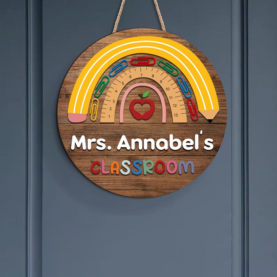 Personalized Teacher Door Sign – Custom Classroom Decor, Back to School ...