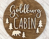 Custom Wood Family Cabin Sign, Personalized With Family Name, Cabin Wall Decor Sign