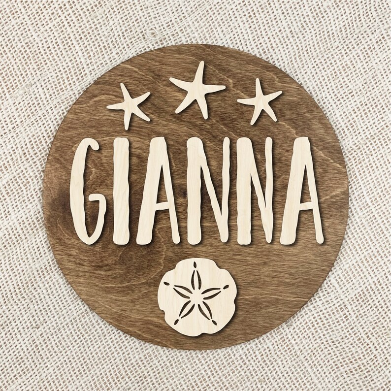 Custom Name Beach Themed Sign Personalized Name Wood Plaque Etsy