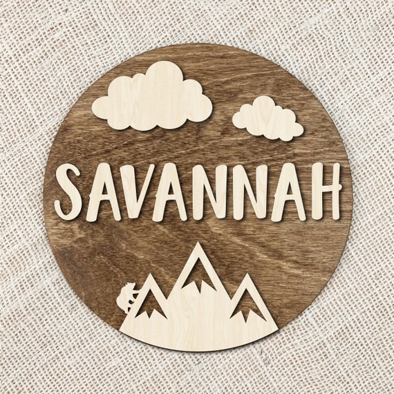 Custom Name Wood Mountain Sign Personalized Nursery Decor Etsy