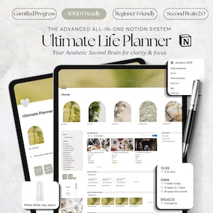 Ultimate Life Planner | Second Brain Notion Template (Digital Download)