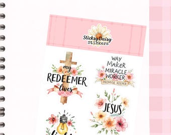 Vom Glauben inspiriertes Bibel-Journaling-Aufkleberblatt | Christliche Aufkleber