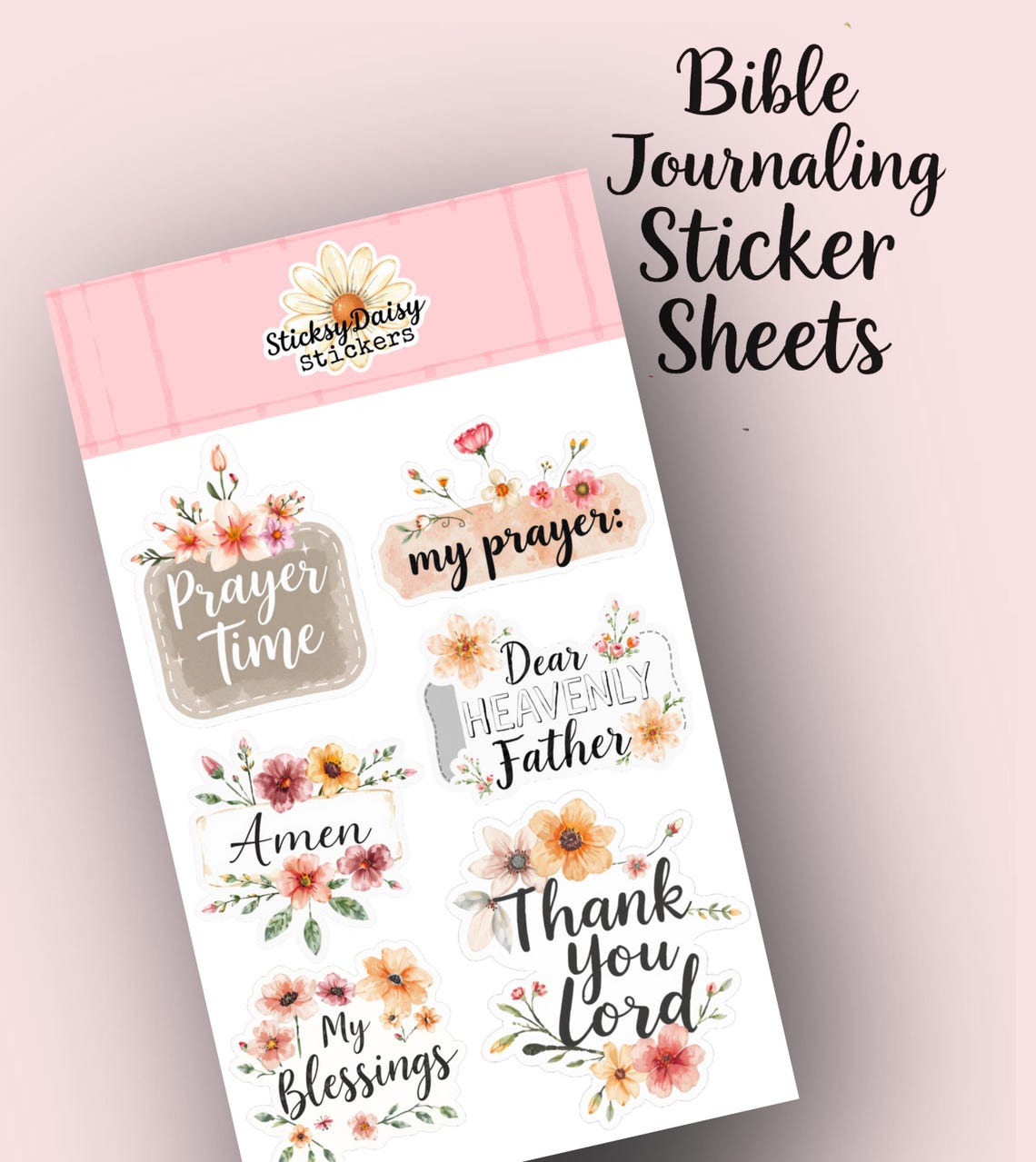 Prayer Bible Journaling Sticker Sheet | Christian Planner Stickers - Etsy