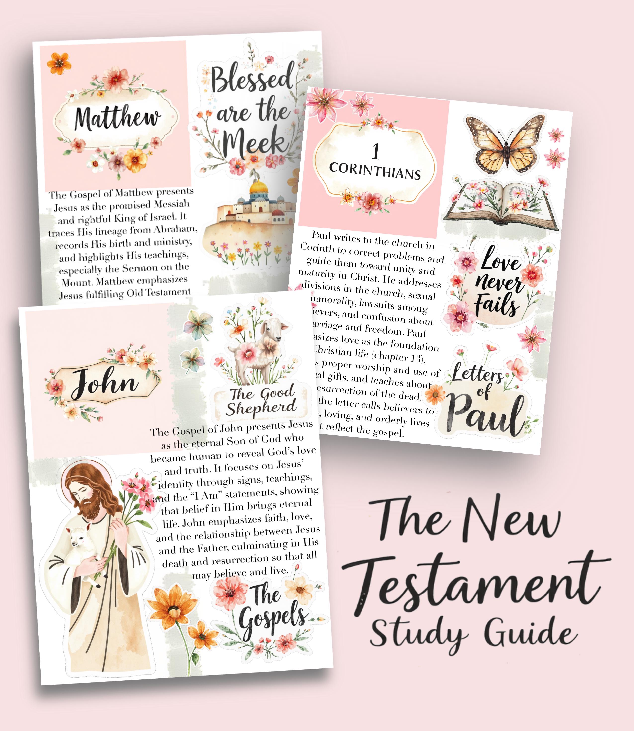 The New Testament Bible Study Guide Printable | 27 PDF Pages - Etsy