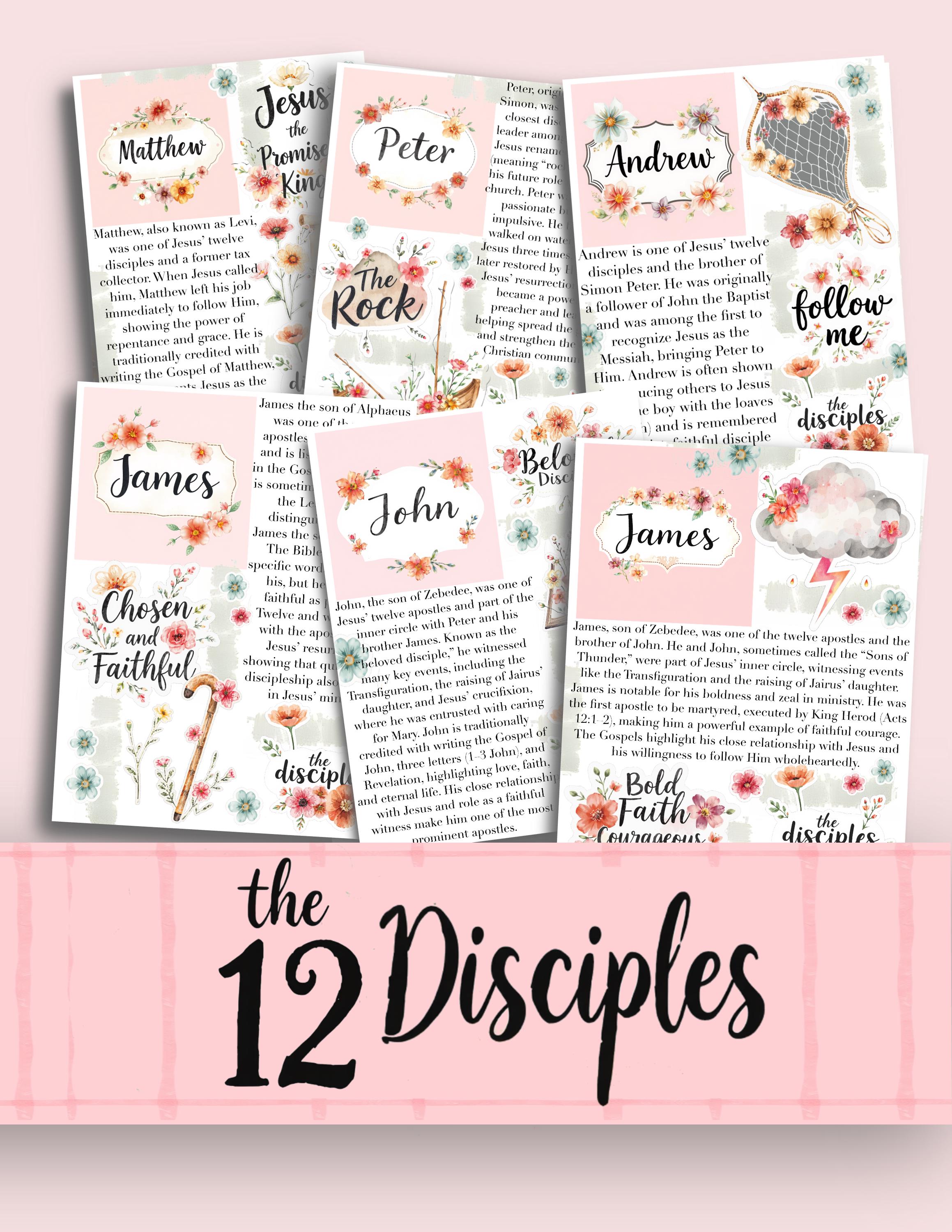 The 12 Disciples Bible Study Guide Printable | 16 Pages - Etsy