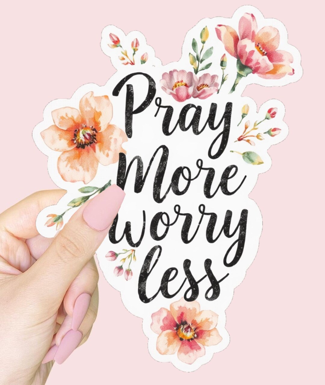 Pray More Worry Less Sticker | Waterproof Vinyl, Christian Decal - Etsy
