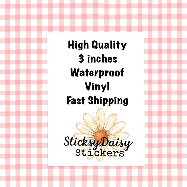 Pink Daisy Sticker Pink Daisy Waterproof Vinyl Sticker | Laptop Decal - Etsy