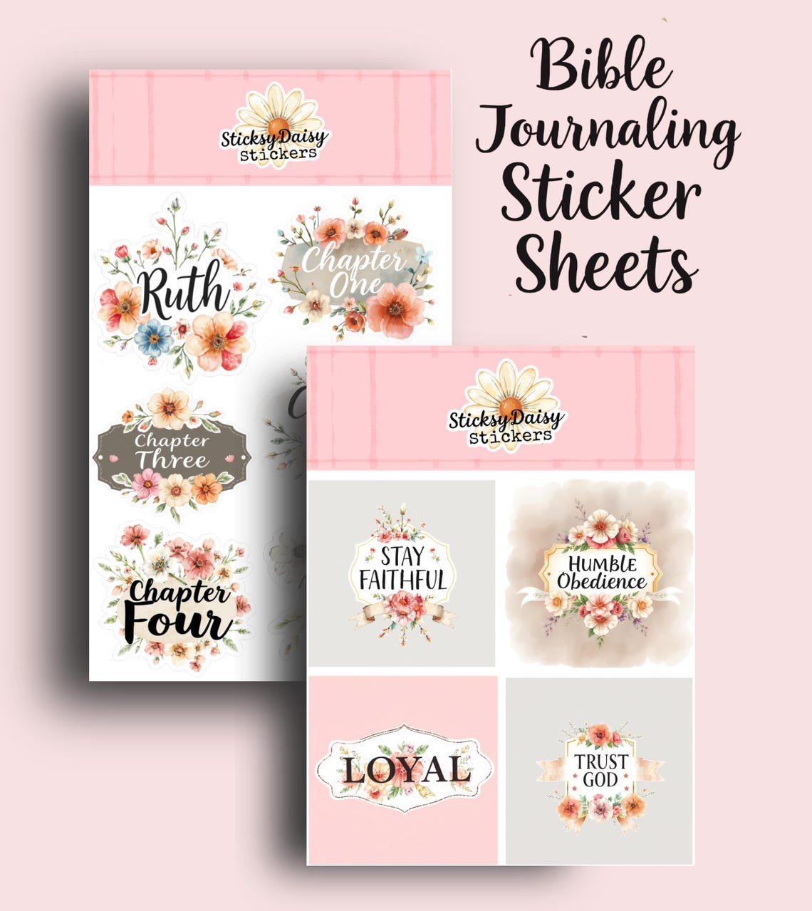 Bible Book of Ruth Christian Sticker Sheets | Faith Journaling Stickers ...