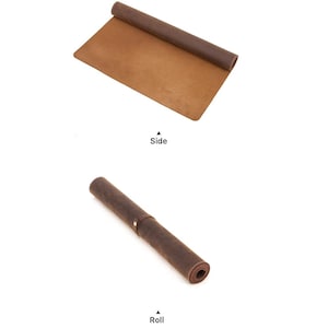 May include: A brown yoga mat, partially rolled, with a darker brown rolled section. The mat is rectangular when unrolled. The image also shows the mat rolled up, secured with a strap.