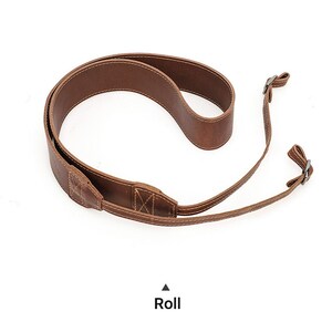 Vintage Crazy Horse Leather Camera Strap, Adjustable DSLR Neck Strap for Comfortable Travel Photography image 5