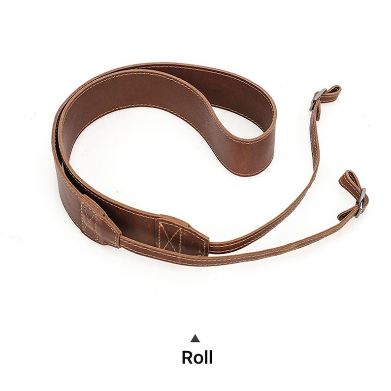 Vintage Crazy Horse Leather Camera Strap, Adjustable DSLR Neck Strap for Comfortable Travel Photography image 5