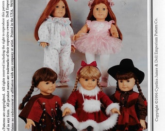 90s All American Dress Up Fun 18" Doll Clothes Doll Emporium Sewing Pattern 601 FF