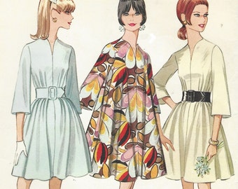 1960s Womens Mod Tent Dress Bell Sleeves McCalls Sewing Pattern 9314 Size 12 Bust 34 UnCut Vintage Sewing Patterns