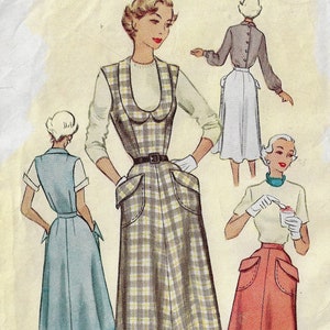 1950s Womens Jumper with Shawl Collar or Skirt with Big Pockets McCalls Sewing Pattern 8262 Size 12 Bust 30