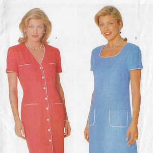 90s Donna Ricco Womens Dress with Variations Butterick Sewing Pattern 5531 Size 12 14 16 Bust 34 36 38 FF