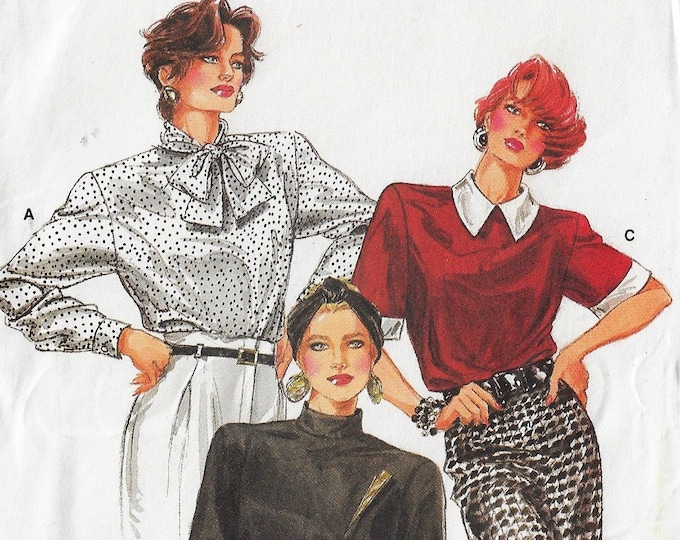 80 Womens Back Buttoned Blouse With Variations Vogue Sewing Pattern ...