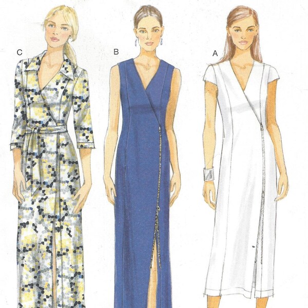 OOP Butt Nähen Muster B5847 Womens Wrap Kleid Krawatte oder Seite ausgesetzt Reißverschluss Ärmel Variationen Größe 6-8-10-12-14 Büste 30 1/2 bis 36 FF