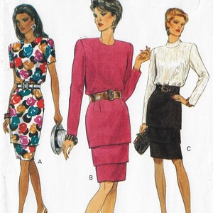 90s Womens Dress with Tiered Skirt & Variations Vogue Sewing Pattern 8535 Size 14 16 18 Bust 36 38 40 FF