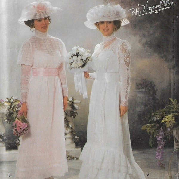 Patti Wagner-Miller Edwardian Era Wedding Gown OOP Simplicity Sewing Pattern 5943 Size 6 8 10 12 DIY Titanic Era Gowns