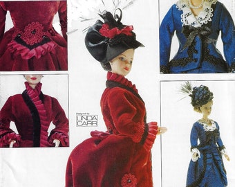 90s Linda Carr Historical Fashion Doll Clothing 1800s Bustle Dress Vogue Sewing Pattern 7100 685 FF